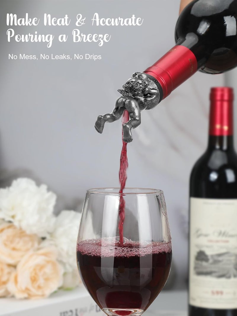 sodknow Funny Cherub Wine Pourer, Novelty Angel Bottle Stopper and Liquor Pour Spout, Metal Upside-Down Cherub Wine Bottle Topper for Party Bar Cart Decor, Gag Gift for Wine Lovers, Fits Most Bottles - Image 3